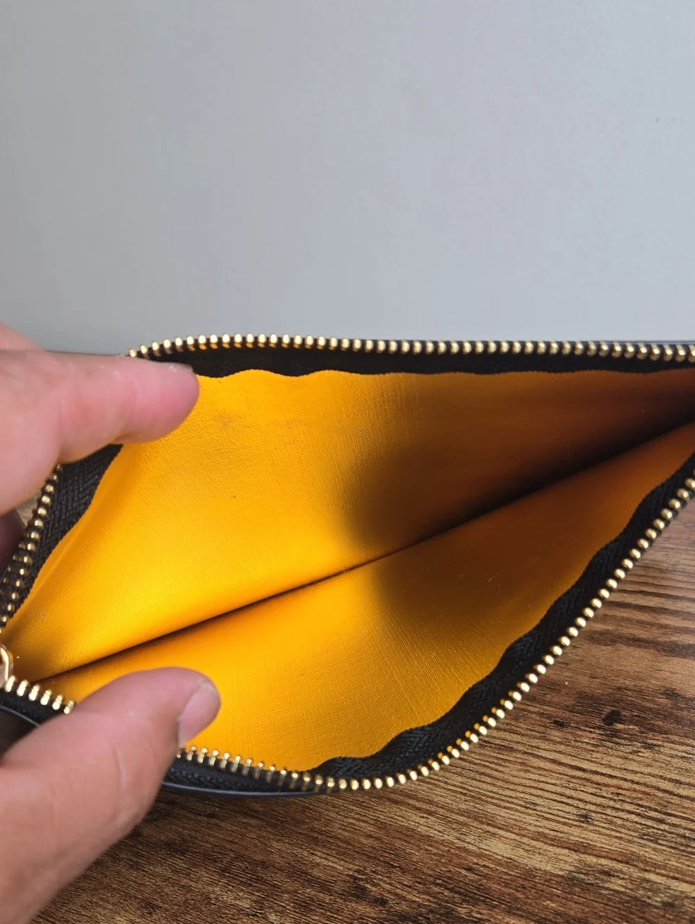 India Hicks Flat Pouch “The Future is so Bright”Metallic Gold Clutch Wristlet